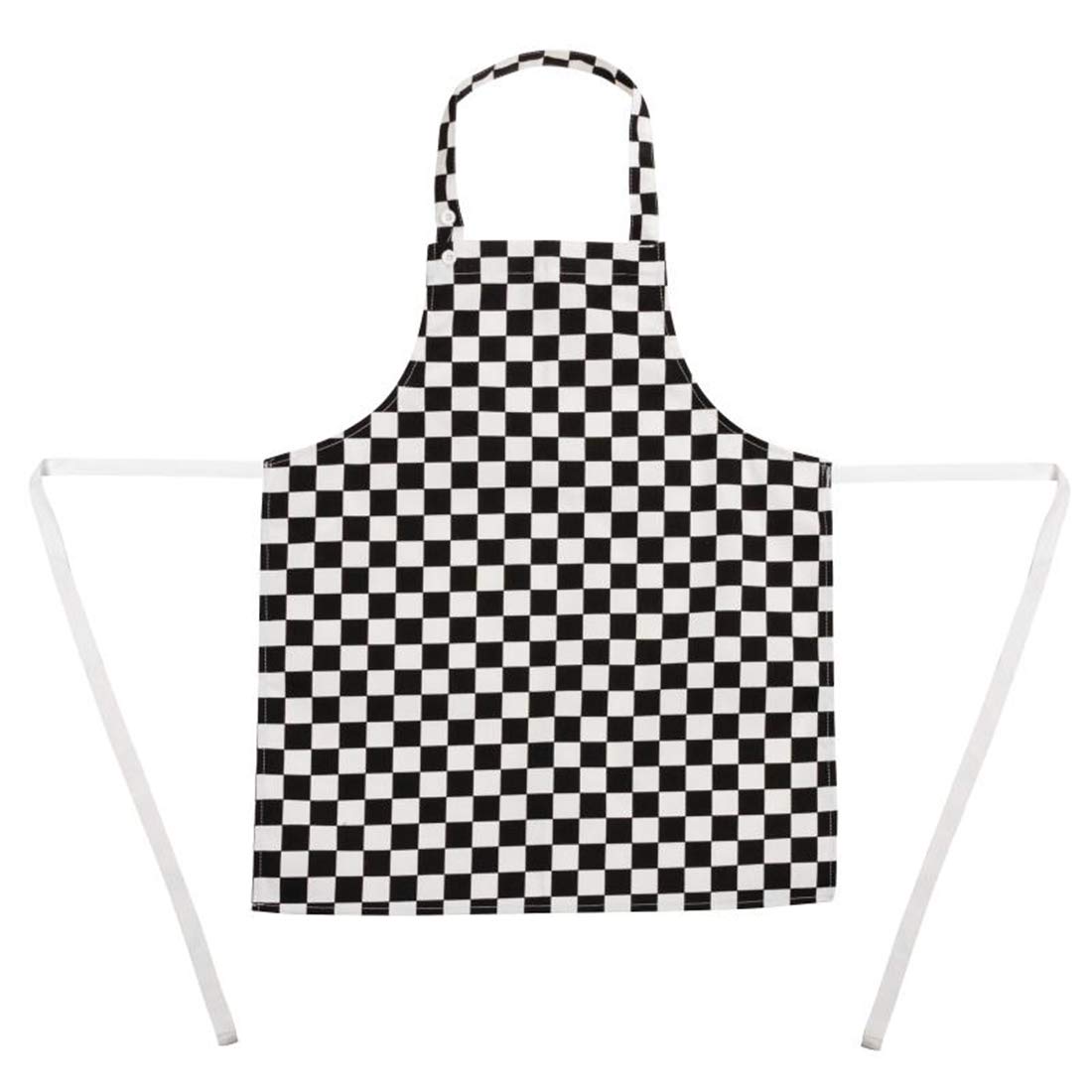 Whites Chefs Clothing Childrens Bib Apron, Black and White Check, One Size, Material: Polycotton, Kids Apron