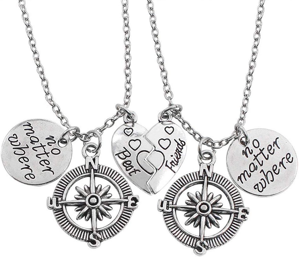 Friendship Necklace Time Turner Deathly Hallows Snitch Compass Best Friend Necklaces Gift