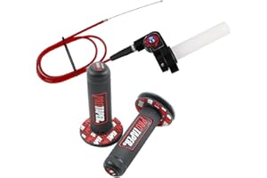 XIONGJIALIANG Twist Throttle Handle Grip + Cable for Motocross 50-250CC Dirt Pit Motor Bike Motorcycle CRF70 TTR KLX110 SSR Thumpstar YCF Mini Bike ATV Quad Pit Bike(7/8"-22mm)