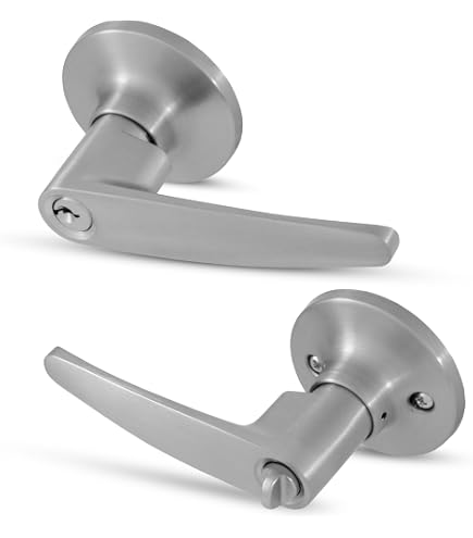 Kwikset Delta Satin Chrome Entry Door Handle With Lock - Keyed Lever For Exterior Doors - View #5
