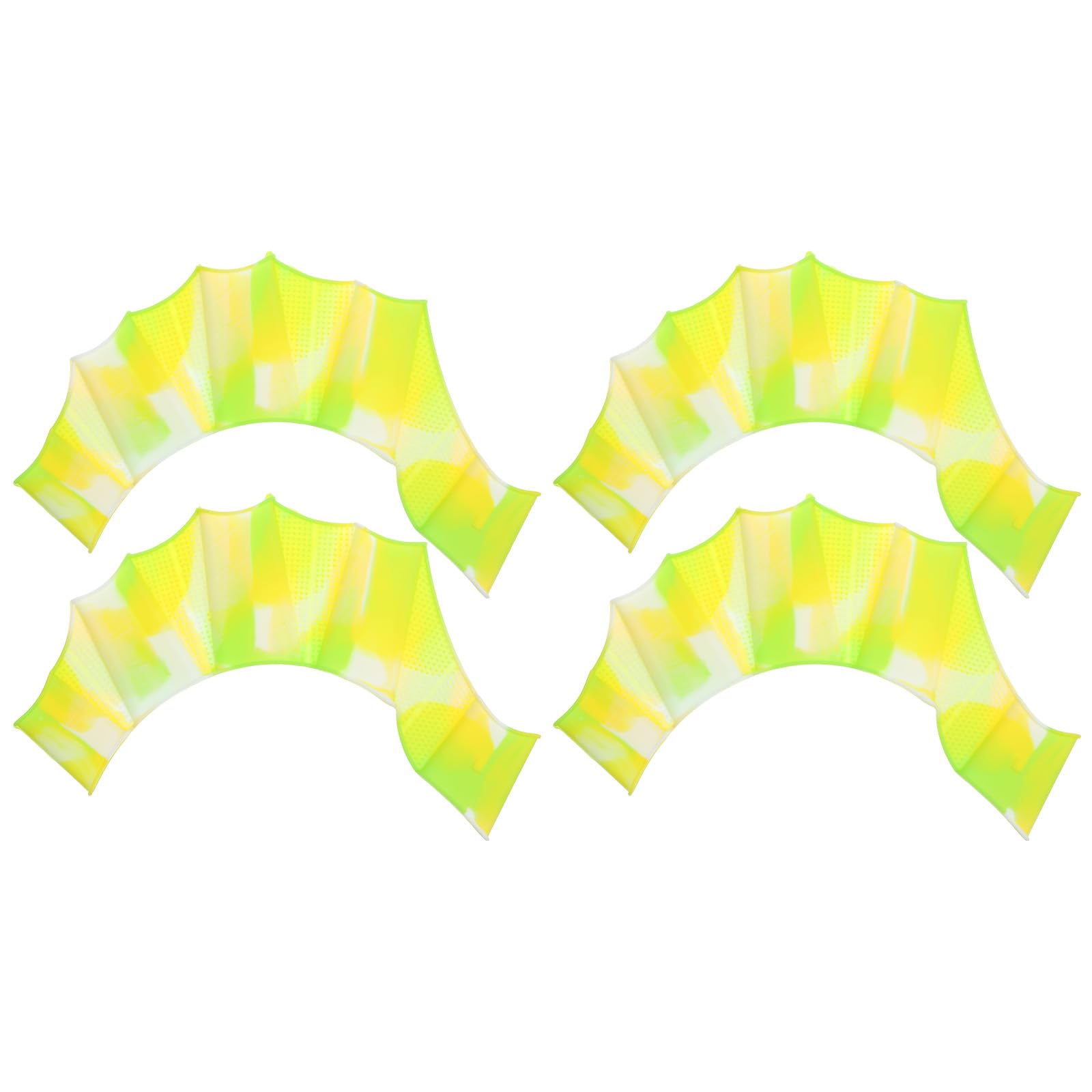 PATIKIL Silicone Swimming Gloves, 2 Pair Webbed Swim Gloves Finger Frog Type Water Resistance Gear Paddle Fins for Aquatic Training, Green Tone, L