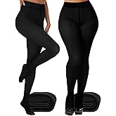 Buauty Fleece Lined Thermal Opaque Tights,Womens Thick Winter Tights High Waist Tummy Control Warm Fashion Pantyhose