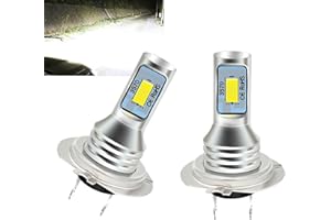 Flygun 2 PCS H7 Car LED Fog Light, 3570 2SMD 4000LM Super Bright CREE Package Constant Current Voltage Stabilized Instrument Lamp, Universal Waterproof Indicator Lamp for Truck SUV Car (White)