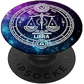 Libra Zodiac Sign Birthday Horoscope Space Star Galaxy Art PopSockets Adhesive PopGrip