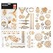 Arteza Temporary, Metallic, Henna Body Tattoos, Gold & Silver Flash Tattoo Sheets, 110 Unique Designs (10 Sheets)