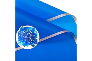 Qopoto 20 Sheets Flower Wrapping Paper, Bouquet Wrapping Paper with Golden Edge, Waterproof floral wrapping paper for Valentine Wedding Birthday day Gift DIY (Royal Blue)