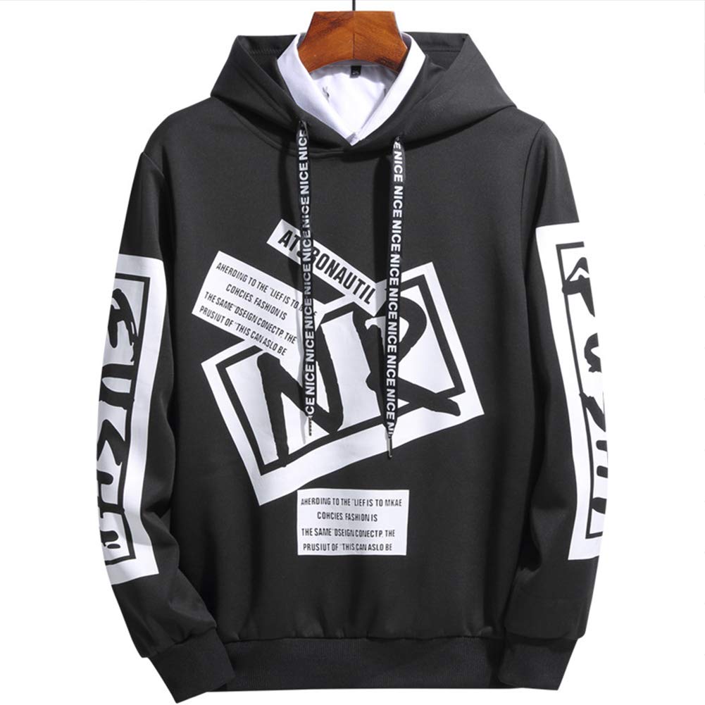 black hoodie mens fashion