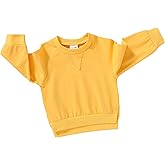 Happy Town Toddler Baby Boy Girl Sweatshirt Fall Outfits Long Sleeve Crew Neck Solid Top Pullover Blouse Shirt Clothes
