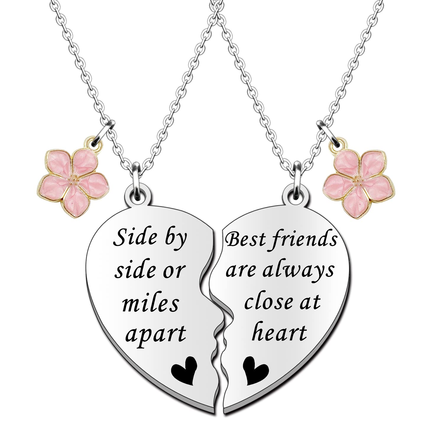 SDOFY Best Friend Necklaces for 2 Girls BFF Necklaces Friendship Gifts Birthday Christmas Graduation Gifts Long Distance Gift