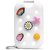 Touchland x Crocs Special Edition Mist Case 1 Fl. OZ., Stylish Hand Sanitizer Spray Accessory, with 5 JibbitzTM Charms and Keyring, Cosmic White Color