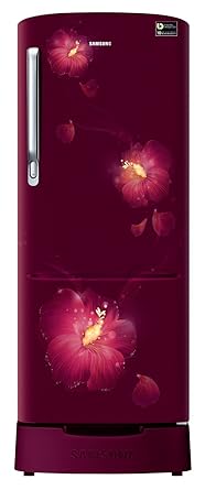 Samsung 230 L 3 Star Direct Cool Single Door Refrigerator(RR24M285ZR3/NL, Rose Mallow Plum, Base Stand with Drawer, Inverter Compressor)