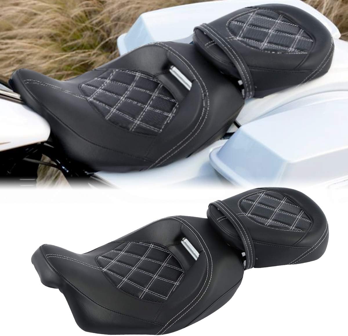 SLMOTO Twoup Front Rear Driver Passenger Seat Detachable