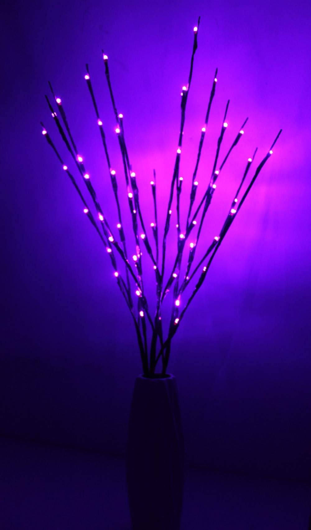 Fantasee 3 Pack 76cm Branch Twig Light LED Tree Branches Light Flexible Branch Decoration Light for Indoor Shop Windows Vase Table Living Room (Pack of 3, Purple)