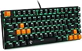 RGB Mechanical Gaming Keyboard with 9 DIY Key Caps,Backlit Gaming Mechanical Keyboard 81 Keys Anti-Ghosting Blue Switches for All Computer Gamer and Users
