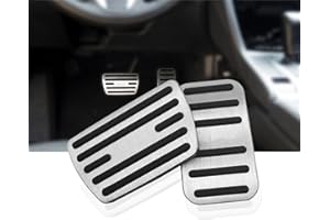 NYZAUTO Anti-Slip Performance Foot Pedal Pads kit Compatible with Honda Accord Elysion Odyssey Civic CRV Jade,Auto No Drilling Aluminum Brake and Gas Accelerator Pedal Covers (Model B-Silver)