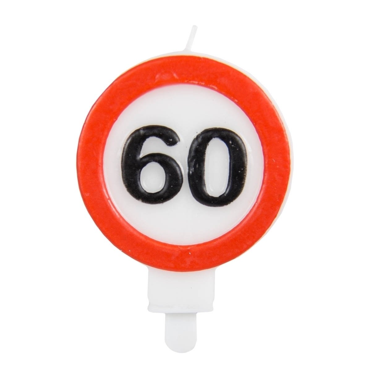 Folat - 60th Birthday Traffic Sign Candle - Multi Colors