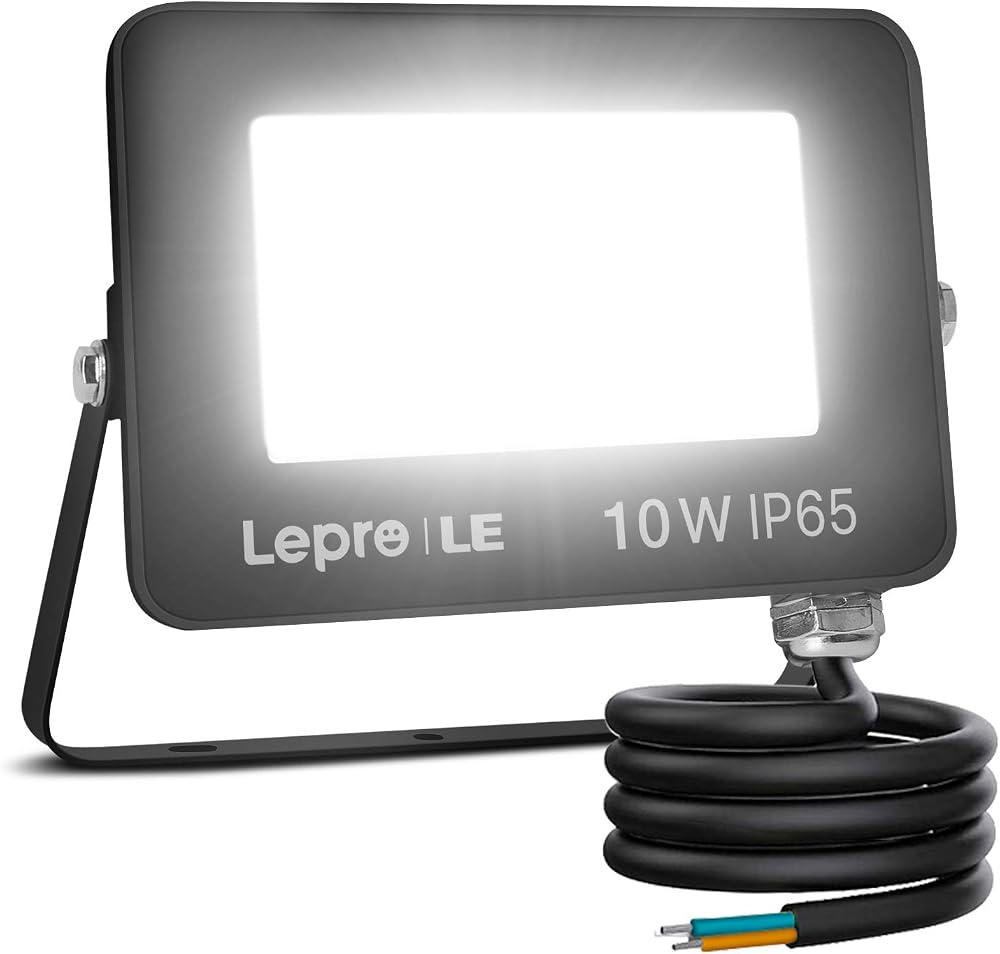 Lepro 10W LED Floodlight Outdoor 850LM 70W Equivalent IP65 Daylight White