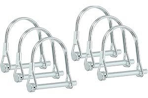 PATIKIL Trailer Coupler Pin 3/16x1-5/8x1.38"(D*L*IW), 6 Pcs Wire Lock Pin Safety Shaft Locking Pin Round Pto Pins for Farm Trailers Lawn Hitches Garden Tractor Kayak Boat (5x40x35mm)