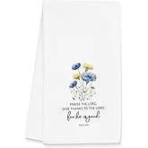 Gleegreets Christian Floral Towels Gifts for Women, Religious Bible Verse Towels Decor for Kitchen Bathroom (16x24 inches)