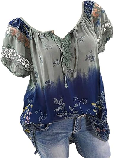 plus size peasant tops cheap