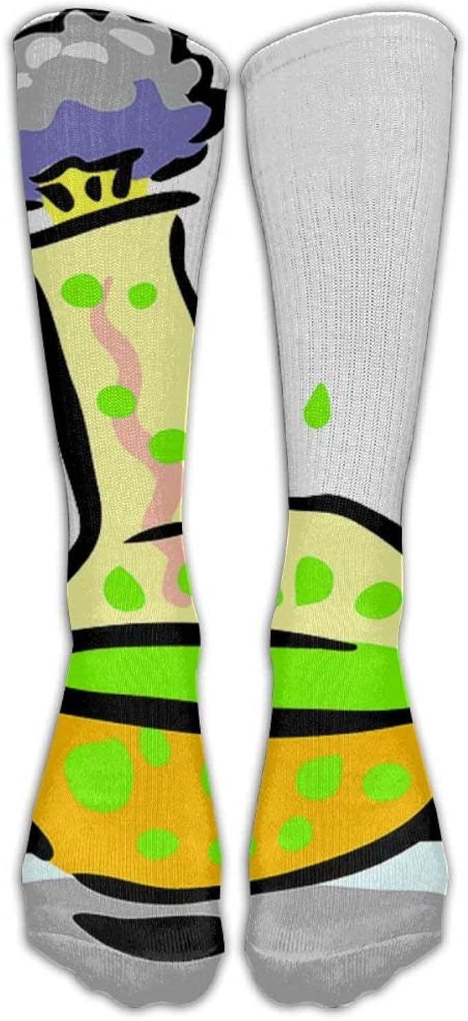 White Chemical Reaction Socks, Fashion Novelty Cosplay Long Tube