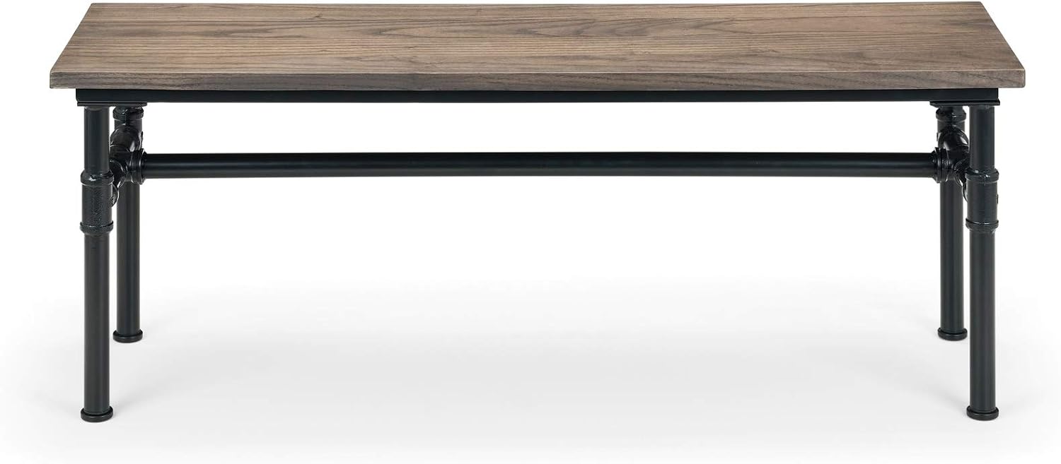 Julian Bowen Carnegie Bench - Mocha Elm/Black Benches - Image 3