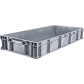 Hudson Exchange 48 x 22.5 x 7.3" (25.4 Gallon) Straight Wall Handled Storage Container Tote, Gray