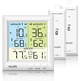 Wireless Fridge Freezer Thermometer with Alarm, 330FT Sensor | Refrigerator Thermometer with Comfort Indicator, 24H Max Min Record, Low Battery Indicator, &deg;F or &deg;C Switchable Kitchen Home