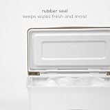 Ubbi Baby Wipes Dispenser with Weighted Plate and Seal Taupe view 4