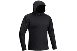 TACVASEN Men's UPF 50+ Sun Shirts UV Protection Quick Dry Lightweight Long Sleeve Hoodie Shirt Cool Shirt Fishing Swim