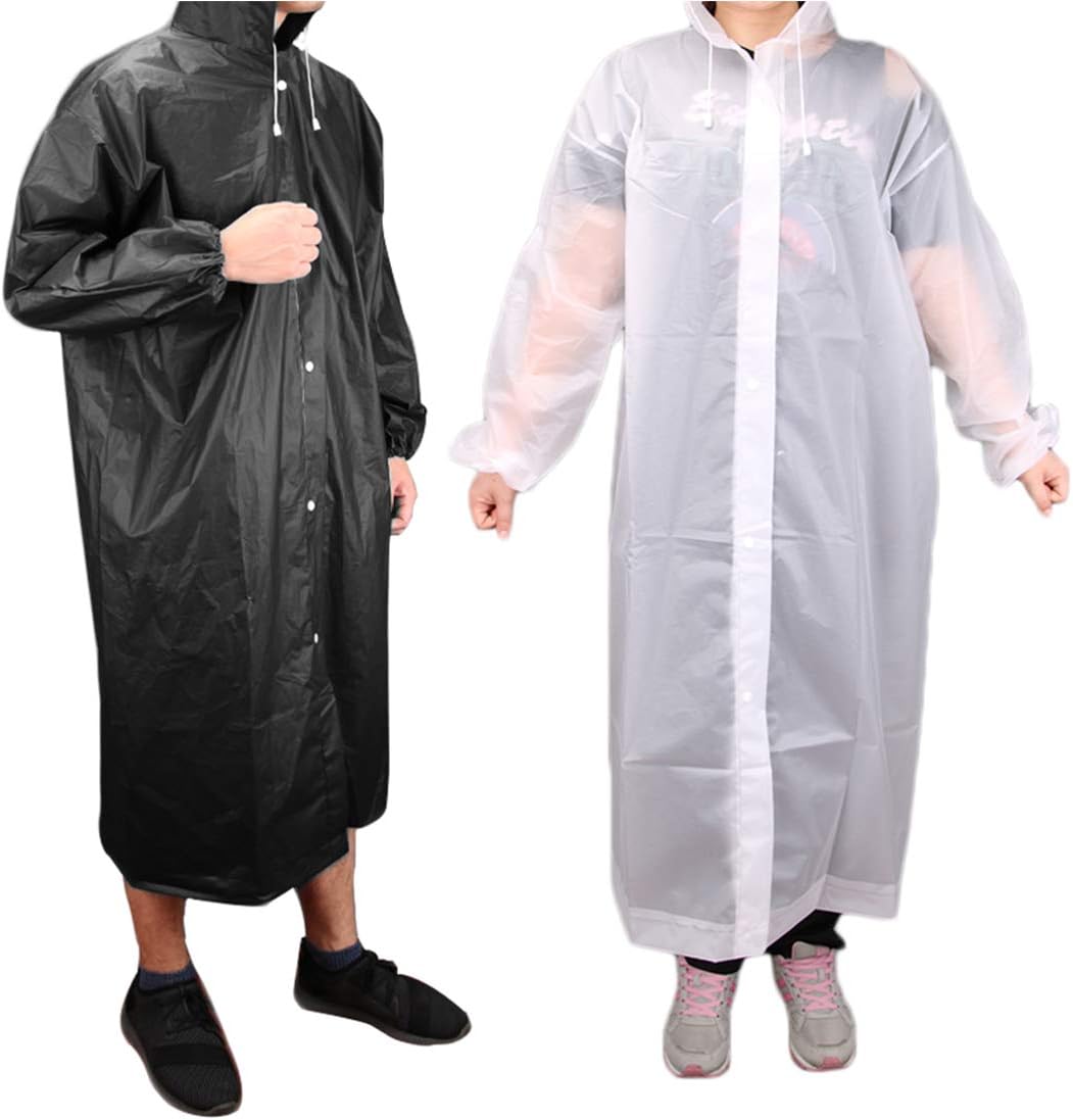 Outdoor Rain Poncho Waterproof Lightweight Raincoat Poncho with Adjustable Hood for Men Women Adult Outdoor Cycling Camping Hiking