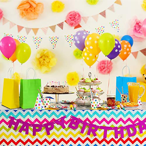 Coobey 40 Pieces Kraft Paper Party Favor Bags Craft Paper Bags Gift Treat Paper Bag with Handle for Party Celebrations - Thumbnail 6