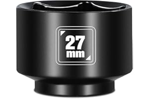 BLACKROBOT 27mm Low Profile Oil Filter Socket, 3/8" Drive 6-Point Oil Filter Cap Remover and Installer Tool, Chrome Vanadium 