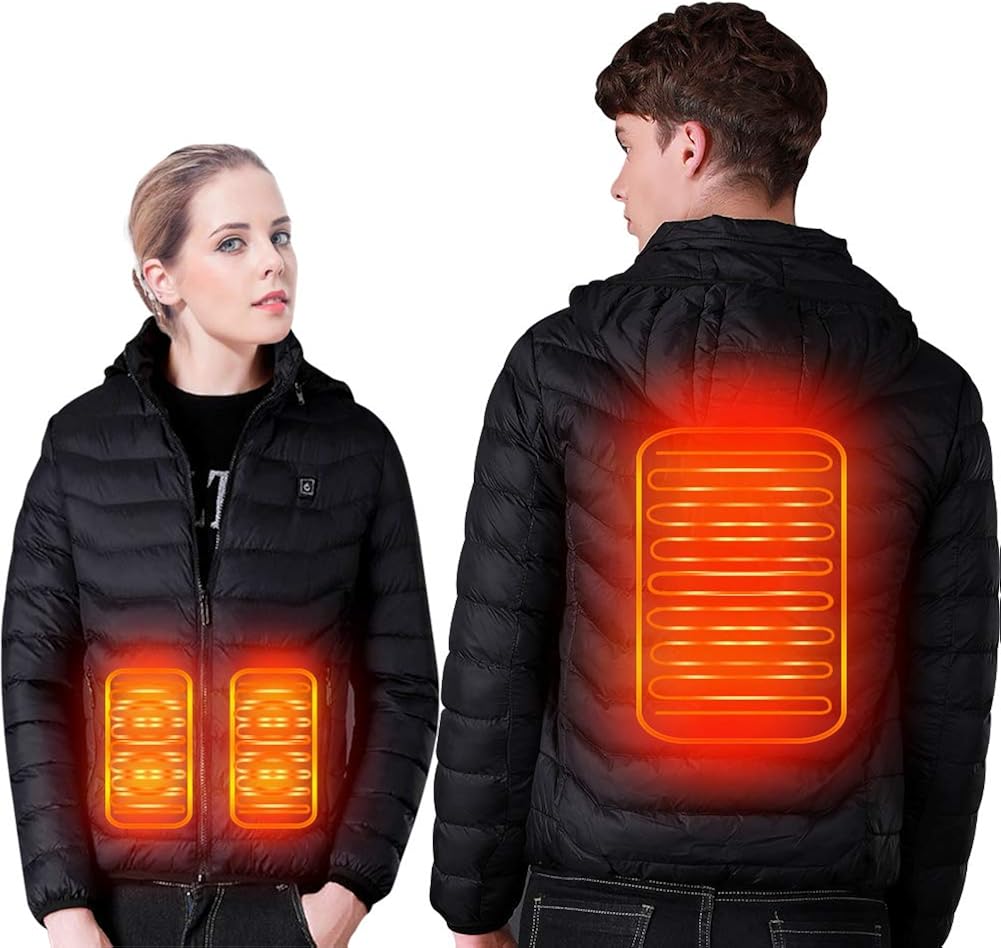 SUPTEMPO Women's Men's Heated Jacket Electric Heating Jacket Winter Warm Jackets for Women and Man: Clothing