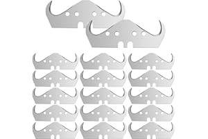 LIKELION 100-Pack Super Big Hook Trimming Blades, Double Sided with 2 Notches, 4 Holes, for Roofing and Flooring