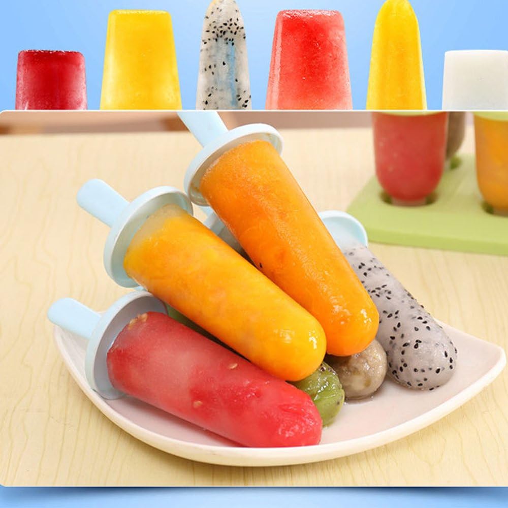 Popsicle Molds 3 Sets Ice Pop Molds Ice Pop Maker with Funnel and Brush, 3 Colors: Kitchen & Dining