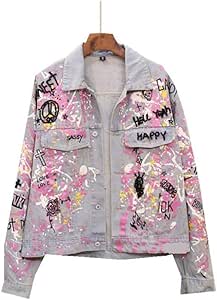 NSWTKL Chaqueta De Mezclilla para Mujer Chaquetas De Bombardero con