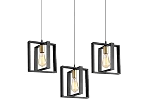 9MMML Black Pendant Lights Kitchen Island Set of 3, Farmhouse Hanging Lamp with 62'' Height Adjustable Cord, Small Wood Ceiling Pendant Light Fixture for Dining Room, Entryway, Foyer