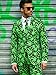 OppoSuits Men's Cannaboss Party Costume Suit, Black/Green, 44
