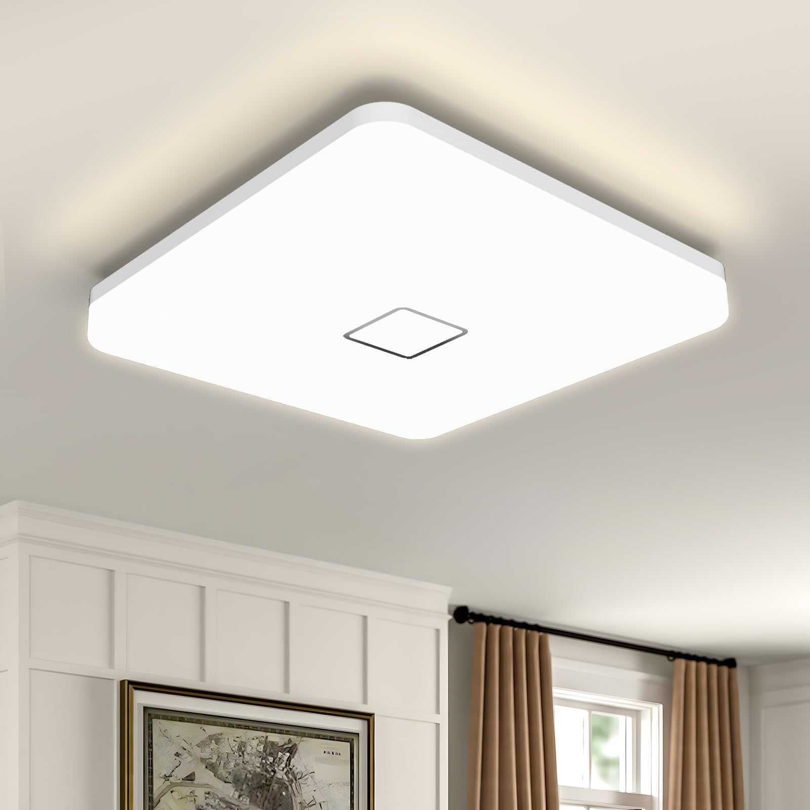 Öuesen 24W LED Ceiling Lights Modern Square Thin LED Ceiling lamp 2050lm Natural White 4000K Ceiling Light Bathroom Kitchen Living Dining Shower Room Bedroom Balcony Hallway