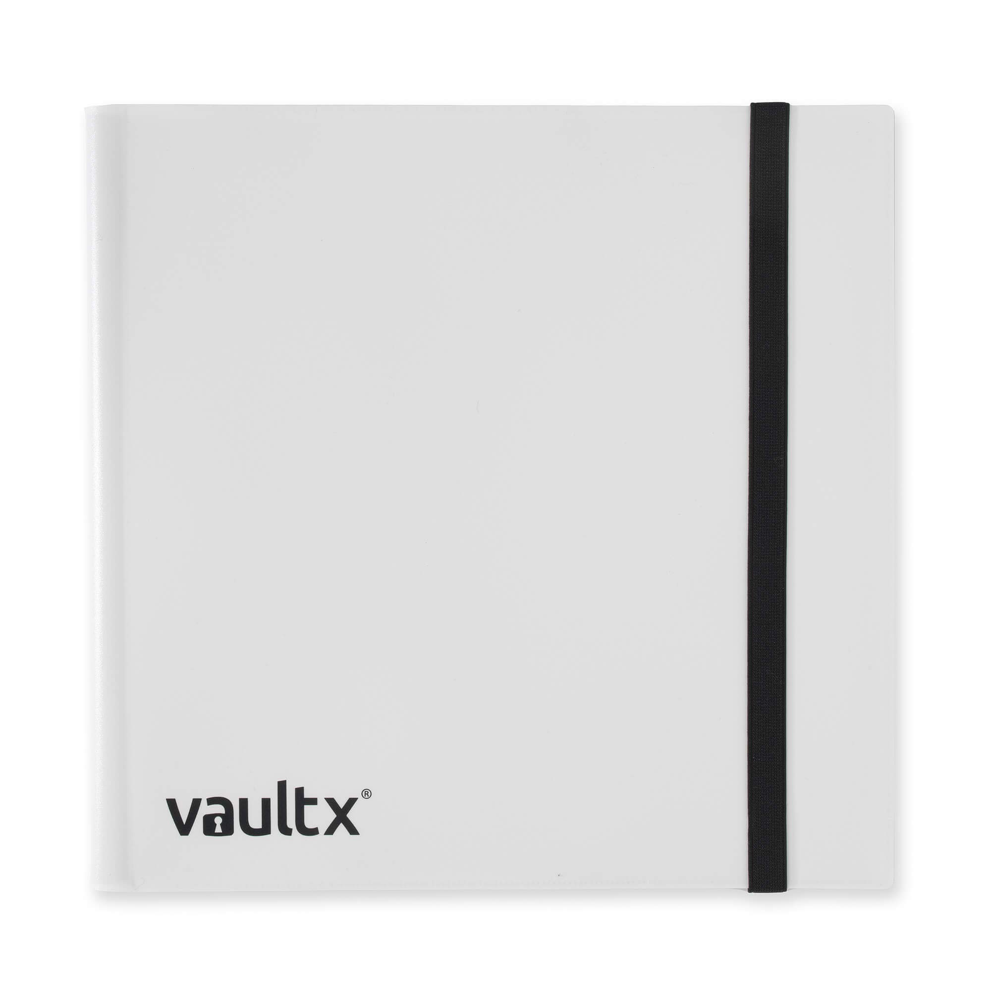 Vault X 12 Pocket Trading Card Strap Binder, 480 cards, Standard, 20 Side-Loading Pages, Folder for Collectible Card Games, Sports, TCG (White)