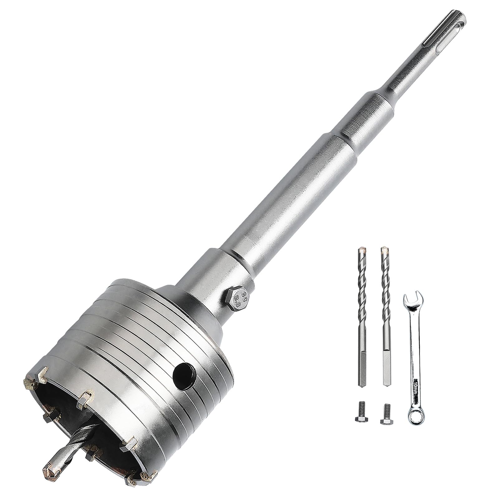 Photo 1 of 2 inch / 51mm Concrete Hole Saw with SDS Plus Shank Connecting Rod,Concrete Drill Bit,6.3mm Tungsten Carbide Tip Cement Hole Saw for Concrete Cement Brick Wall (51mm (2 inch))