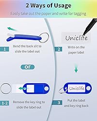 Uniclife 2 Inch Colorful Key Tags Soft Plastic Key