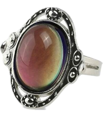 Mood Ring For Women - Oval Moon Stone Color Changing Ring In 925 Sterling Silver (Size 10)