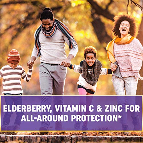 True Recovery Immune Support Elderberry Gummies with Vitamin C and Zinc - Immune System Booster - Antioxidant Flavonoids, Black Elderberry for Adults and Kids in 60 Delicious Gummies