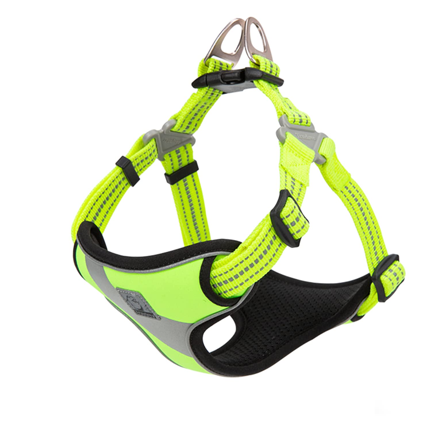 Dog Harness Safety Vest Step-in Style Reflective Adjustable Comfortable TLH5991(Neon Yellow,L)