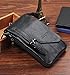 Hwin Mens Leather Cross body Bag Mini Messenger Fanny Pack Holster Belt Waist Pouch Travel Shoulder Satchel with Detachable Long Strap Compatible for 8 7 Plus Galaxy S6 S7 Edge+Free Keychain-Black