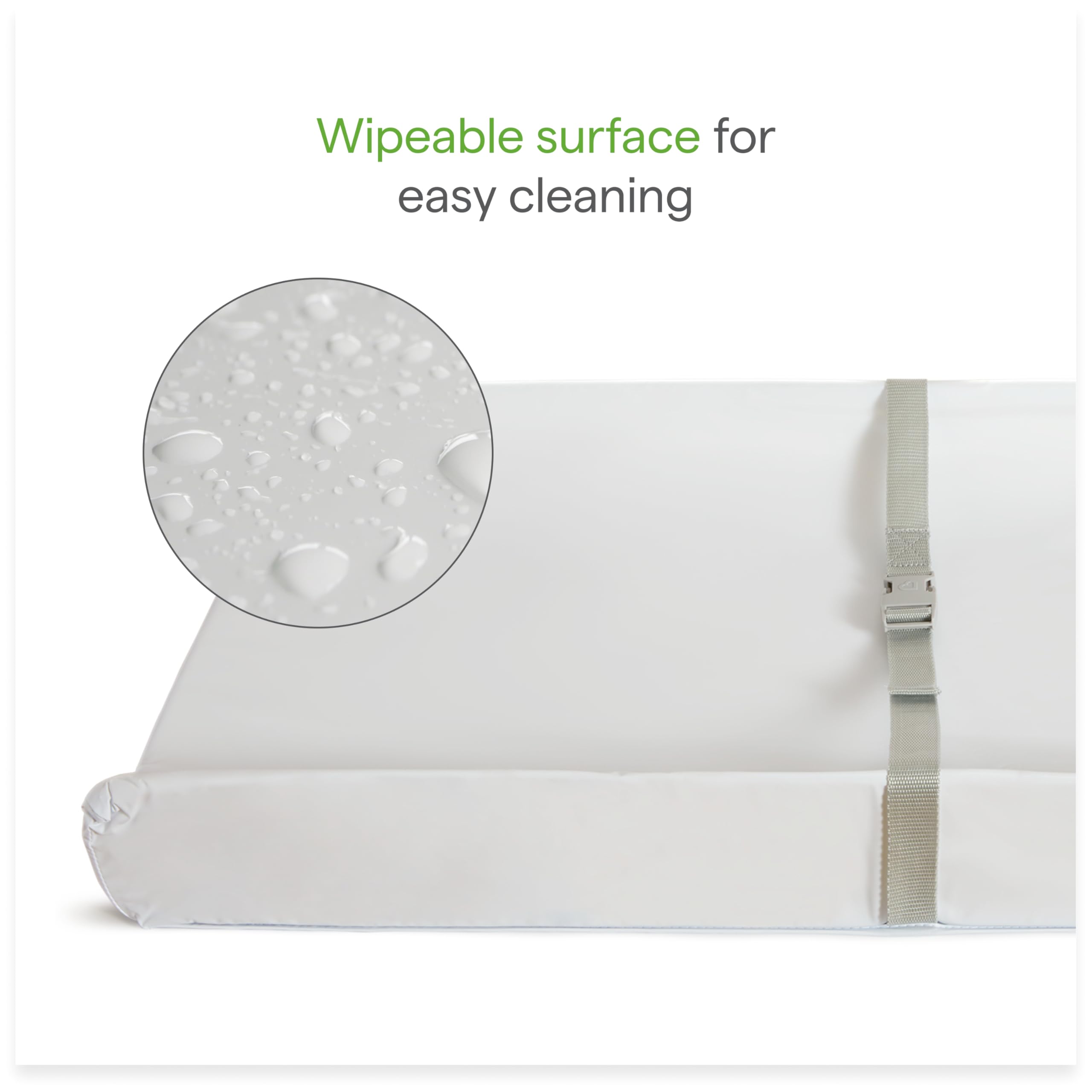 Munchkin Secure Grip Baby Diaper Changing Pad for Dresser, Waterproof and Wipeable, Contoured, Standard Size (14.75