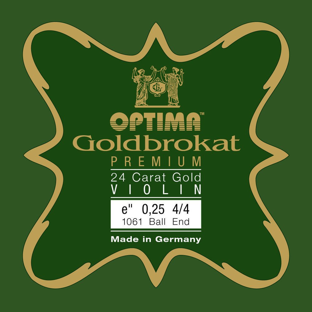 Optima Violin Strings Gold Brocade Premium 24 Carat Gold 3/4 E 0.28 S X-Hard