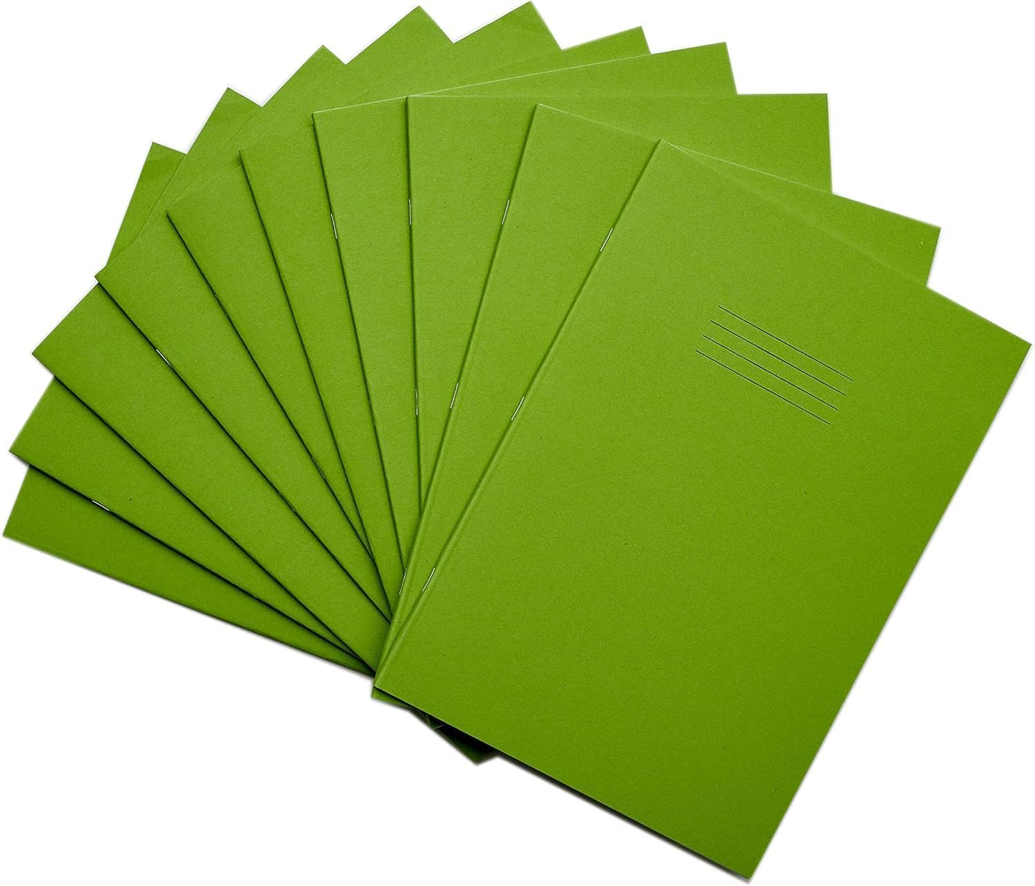 Rhino A4 Exercise Books, 32-Page / 10mm Squared Paper Notebook, 10-Pack, Office & School Stationery Supplies, Light Green